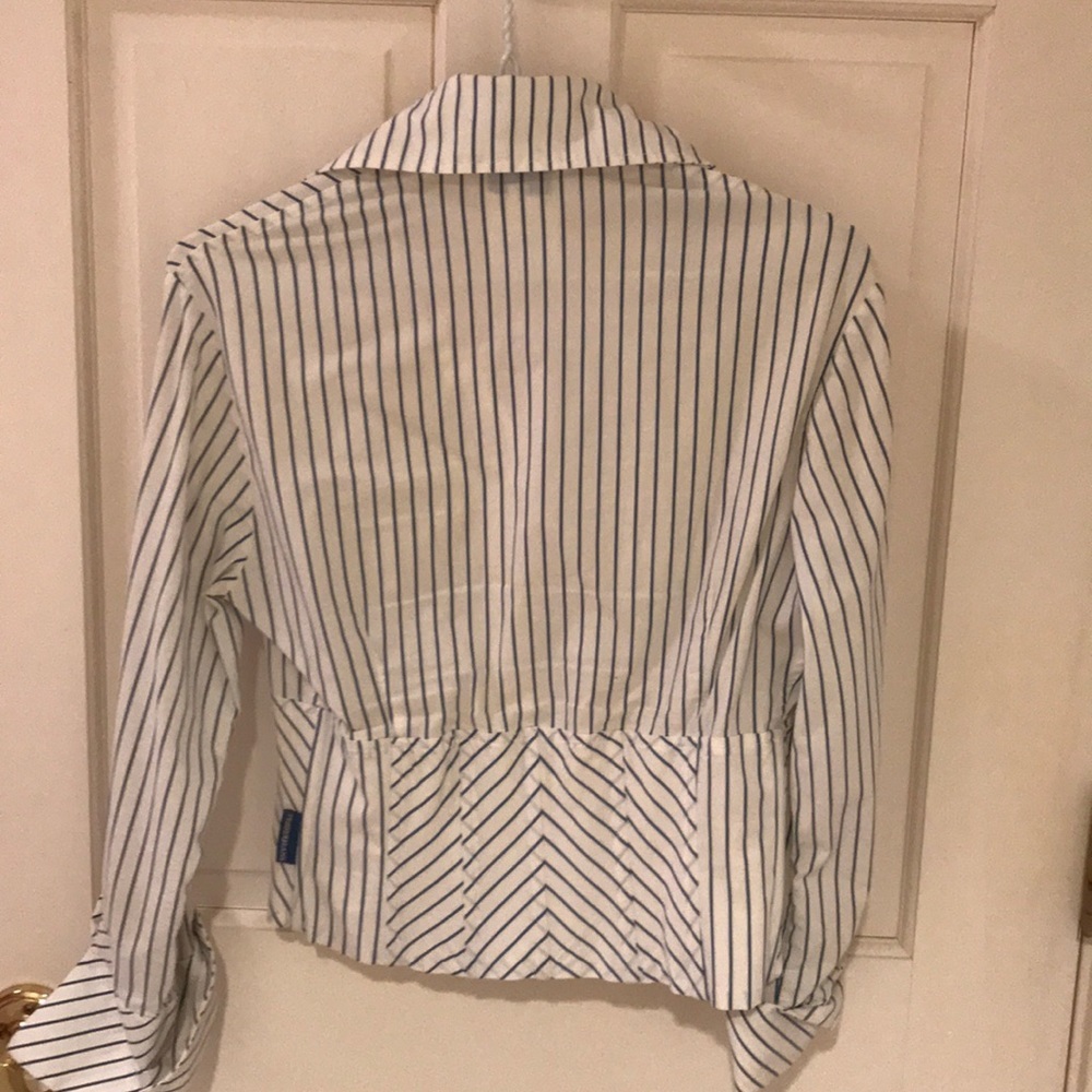 Gianfranco Ferre Jeans stripe blouse w/cuffs, S - Picture 5 of 7